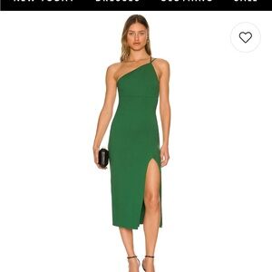 Lovers & Friends Green One-Shoulder Dress